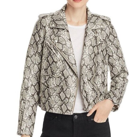 New BLANKNYC Break Away Snake Print Jacket Womens XS Faux Leather Blank NYC - Picture 1 of 7